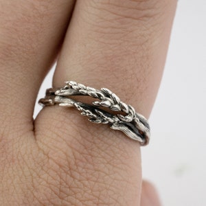 Bague en argent lavande, bague brindille en argent, bijoux brindille, bague slave, bague nordique, bague ornement, cadeau pour elle, bague faite main, bague en argent 925