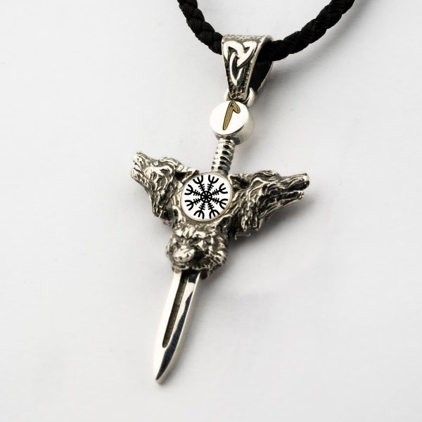 Silber Wolf Halskette, nordische Mythologie Geschenk, Wikinger Wolf Halskette, Wolf von Odin, Fenrir Halskette, skandinavischer Schmuck