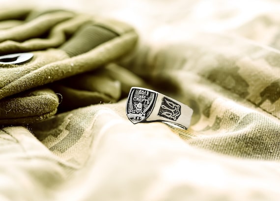 Sterling Silver Ukrainian Signet Ring, Symbolic Jewelry