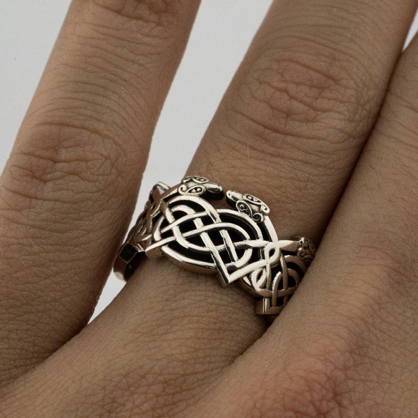 Nordic Ring, Textured Silver Ring, Snake Pagan, Everyday Carry, Norse Pagan Jewelry, Scandinavian Jewelry, Ancient Artifacts