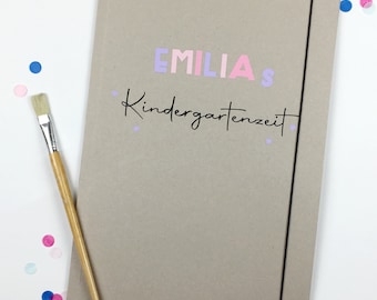Personalisierte Sammelmappe Meine Kindergartenzeit A3 mit Gummiband Kinder Kunstmappe