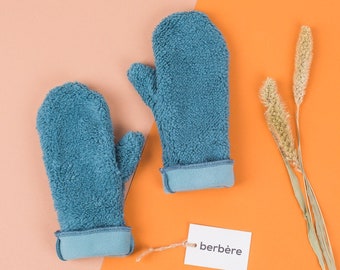 Guantes SHERPA FLEECE FUR, manoplas suaves y cálidas, guantes calentadores de manos, acogedores regalos de invierno, elementos esenciales de invierno para todos los días, azul petróleo