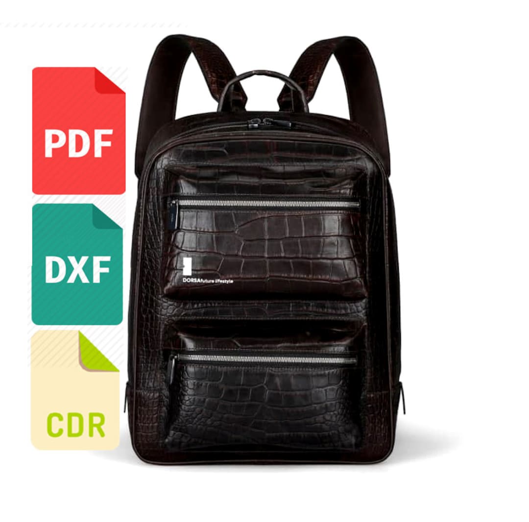 Leather Backpack Template & Pattern for Laser Cut and Print Cdr, Dxf