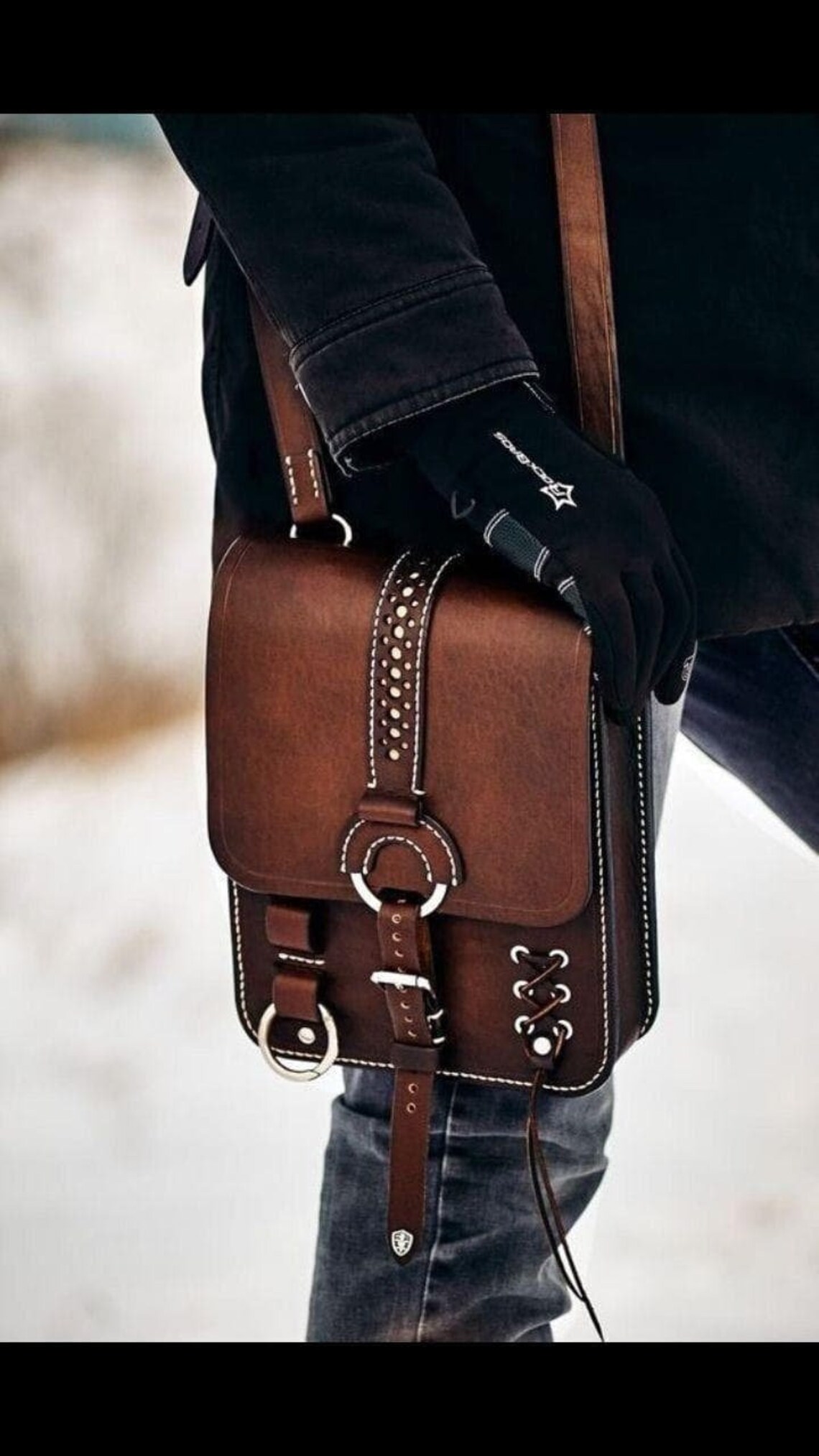 Leather Messenger Bag Template & Pattern for Laser Cut and Etsy