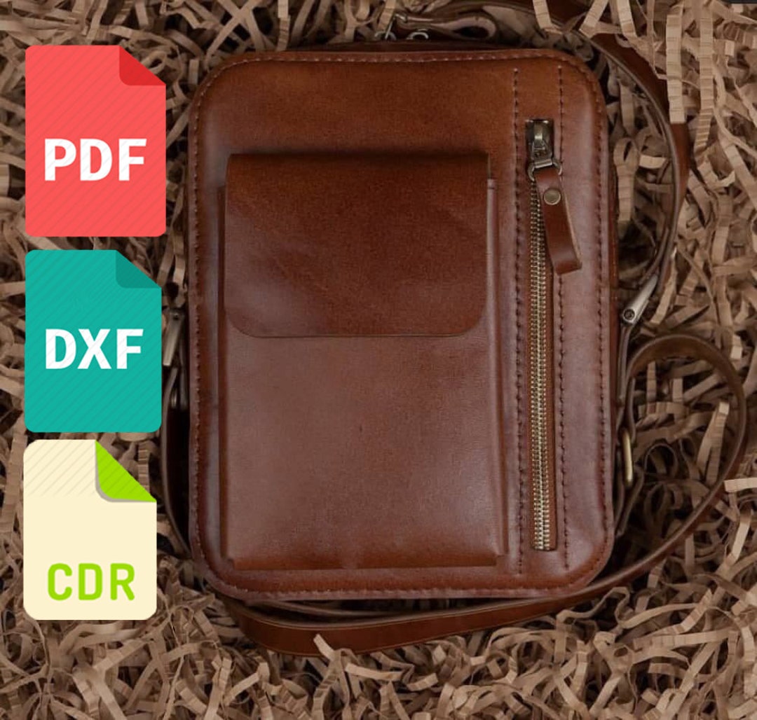 Leather Crossbody Bag Template & Pattern for Laser Cut and Print Cdr ...