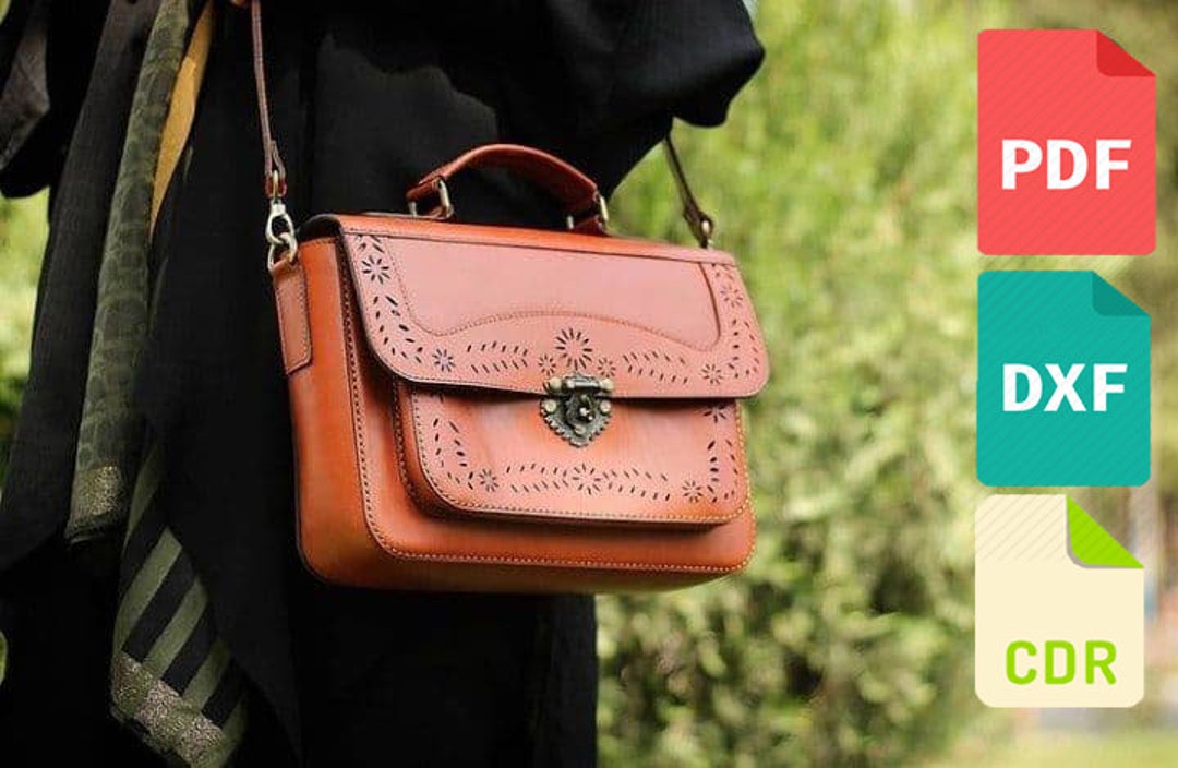 Leather Shoulder Bag Pattern for Laser Cut and Print Cdr, Dxf and Pdf