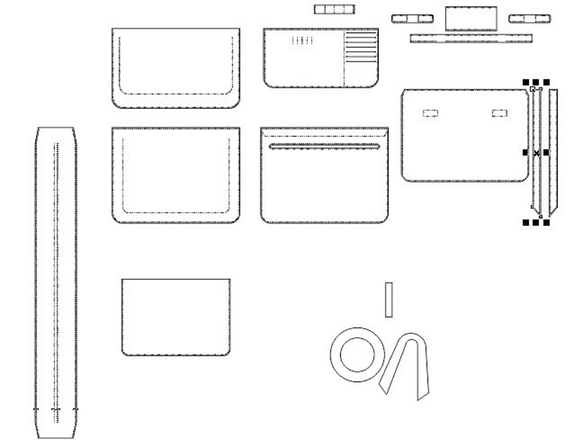Leather Briefcase Bag Template & Pattern for Laser Cut and Etsy