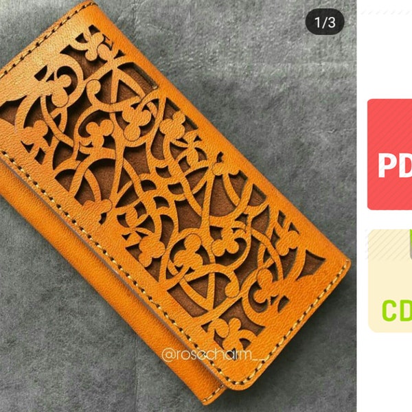 Leather travel wallet bag template & pattern  for laser cut and print cdr and pdf file