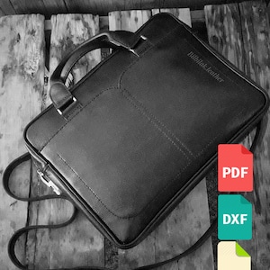 Plantilla y patrón de bolso maletín de cuero para corte láser e impresión de archivos cdr, dxf y pdf
