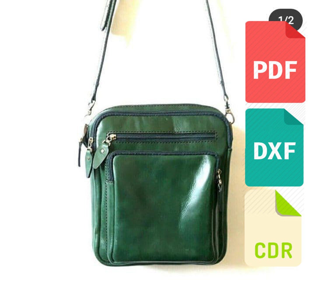 Leather Messenger Bag Template & Pattern for Laser Cut and Print Cdr