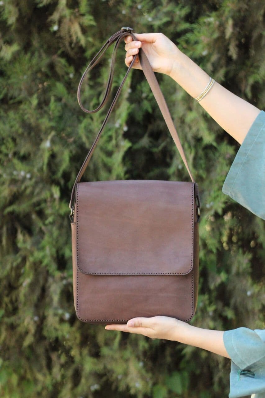 Leather Messenger Bag Template & Pattern for Laser Cut and Etsy