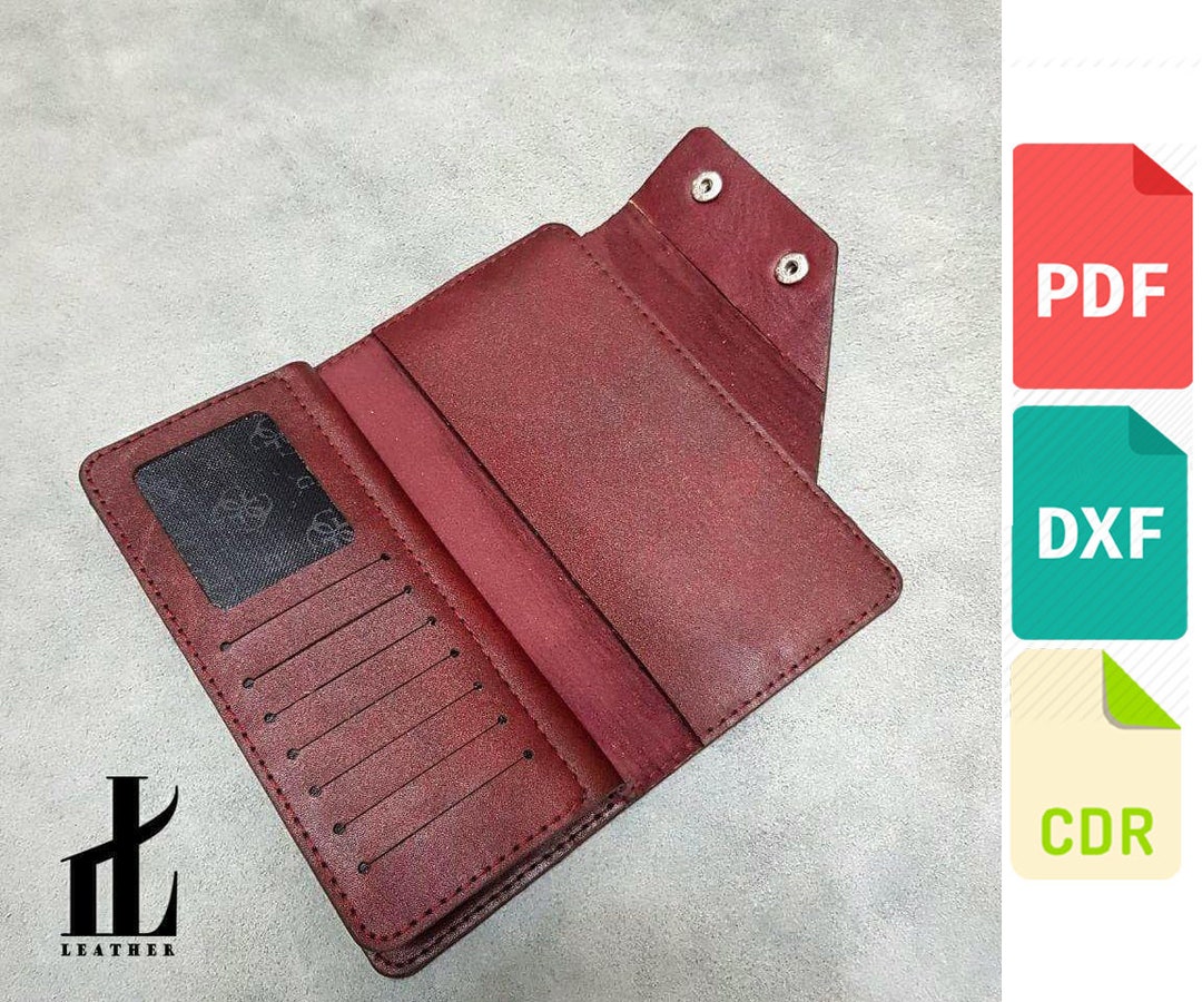 Leather Travel Wallet Bag Template & Pattern for Laser Cut and Etsy