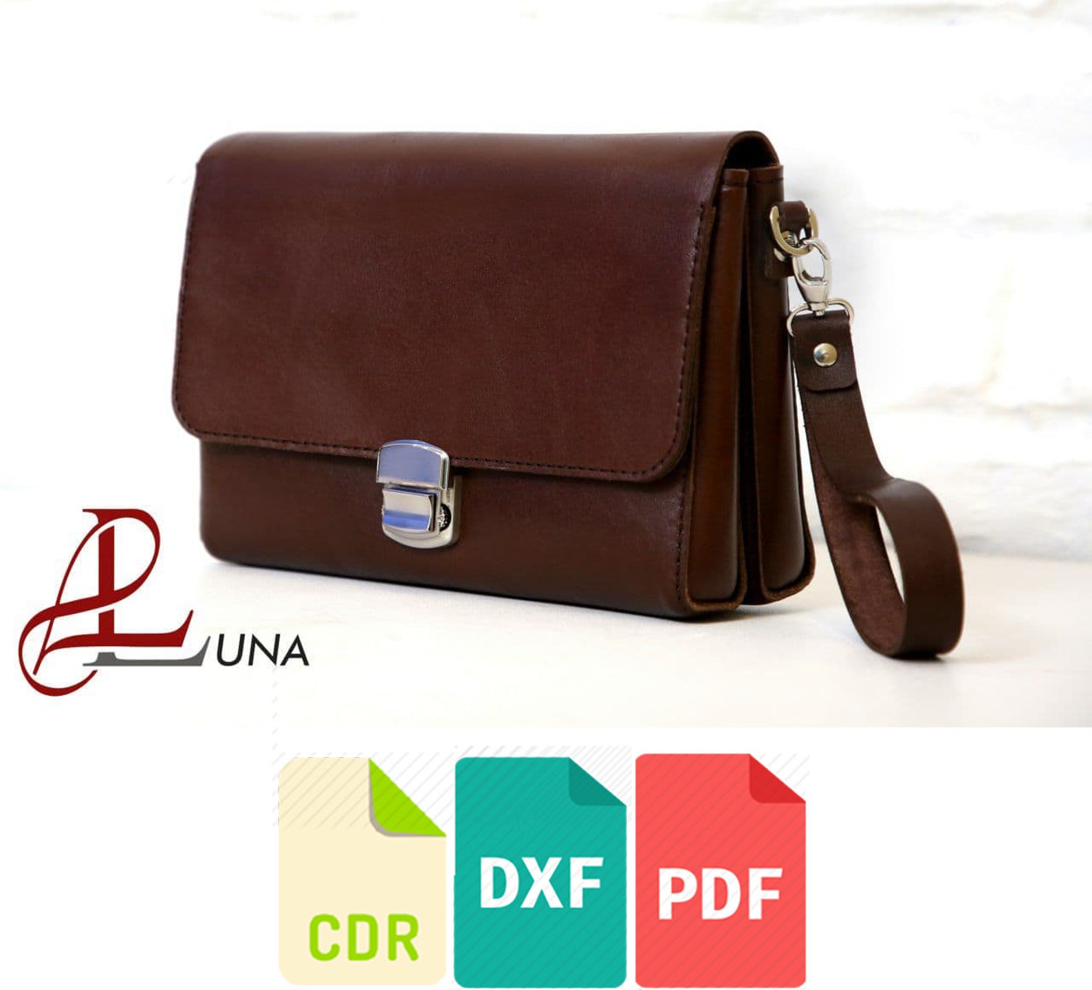 Leather Hand Bag Template & Pattern for Laser Cut and Print Cdr, Dxf