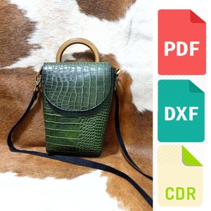 Leather womens bag template & pattern  for laser cut and print cdr, dxf and pdf file