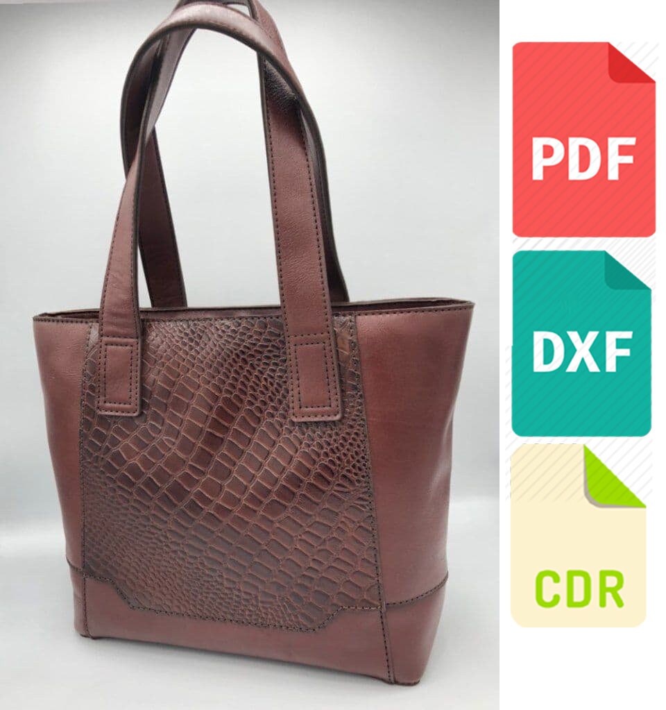 Leather Sewing & Fiber Leather women bag template & pattern for laser