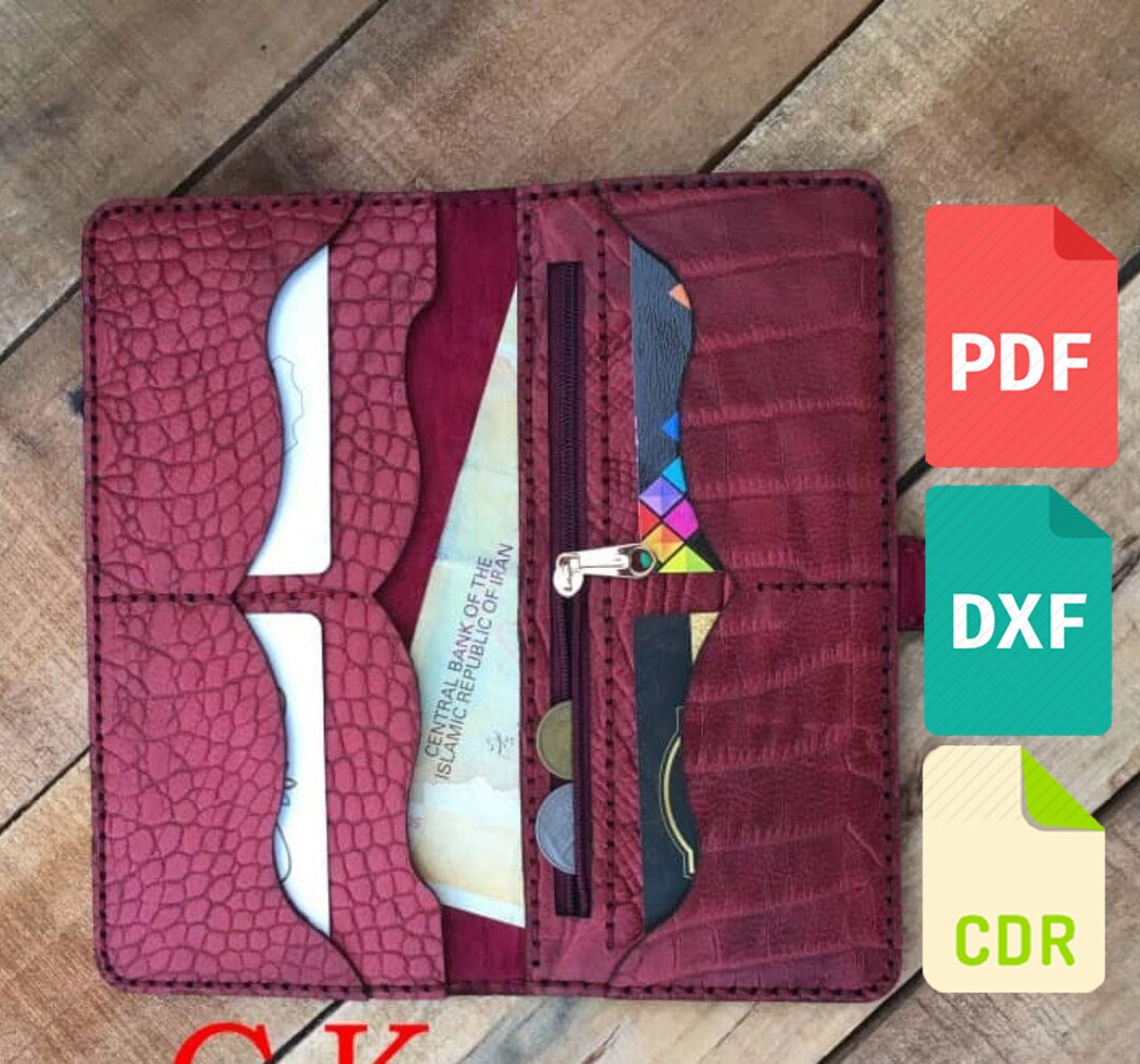 Leather Travel Wallet Bag Template & Pattern for Laser Cut and Print