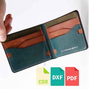 Leather wallet bag template & pattern  for laser cut and print cdr, dxf and pdf file