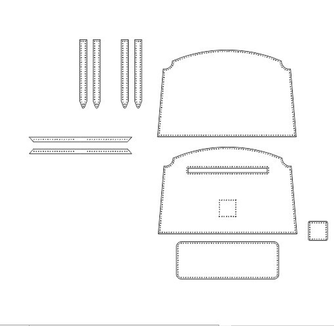 Leather Womens Bag Template & Pattern for Laser Cut and Print Etsy