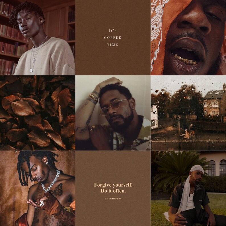 Melanin/Brown men Aesthetic wall collage 70 DIY Tezza collage | Etsy