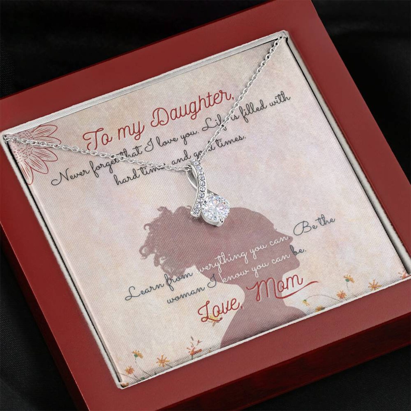 Cadeau pour la fille de maman collier de mère de fille | Etsy