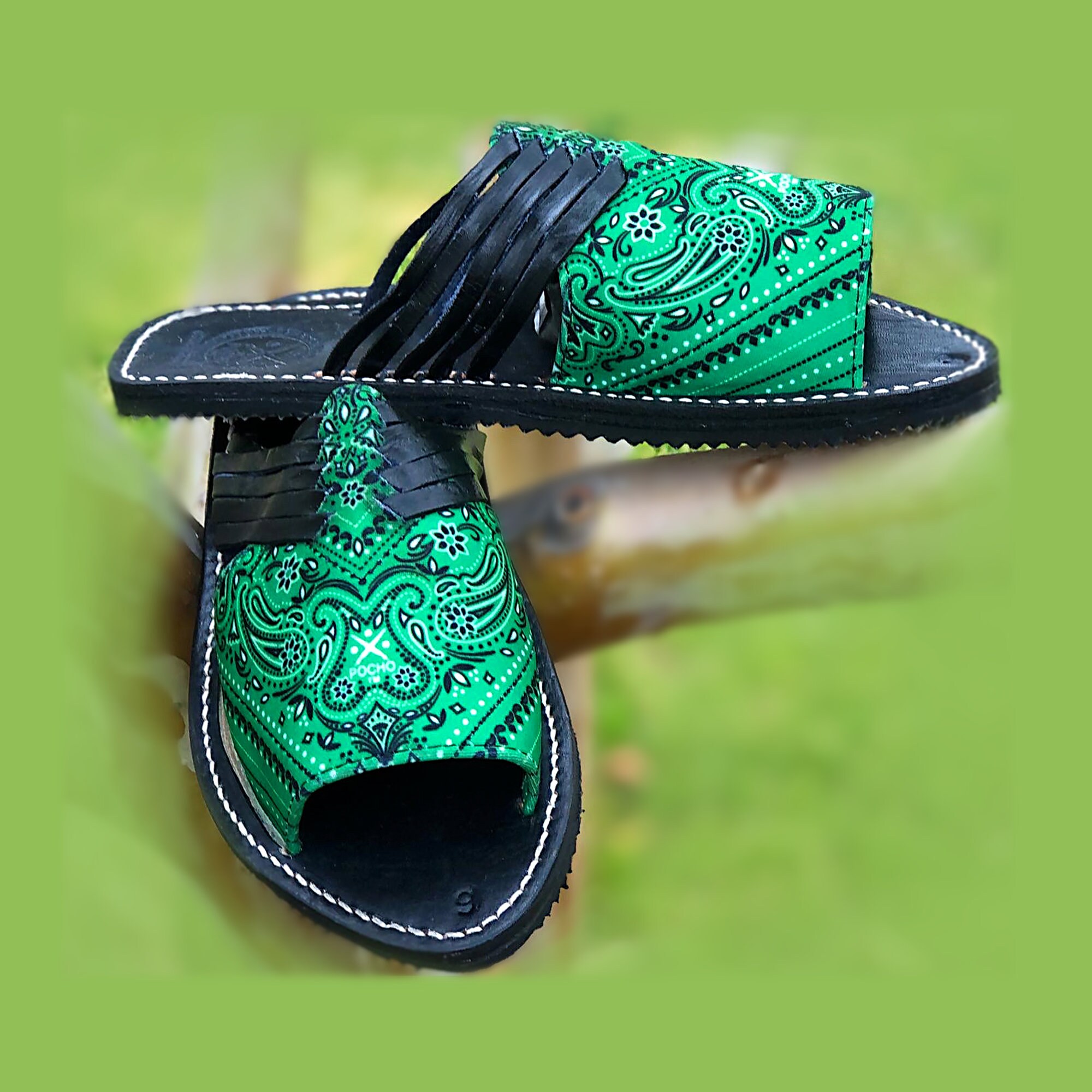 Green Bandana Paisley Slides red_paisley_top_5af9481b-189d-  main image 3