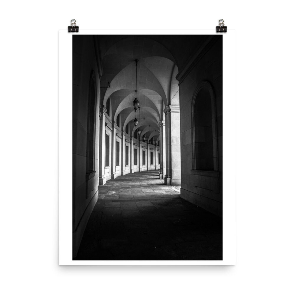 Black and White Architectural Archway Photo Poster | Etsy