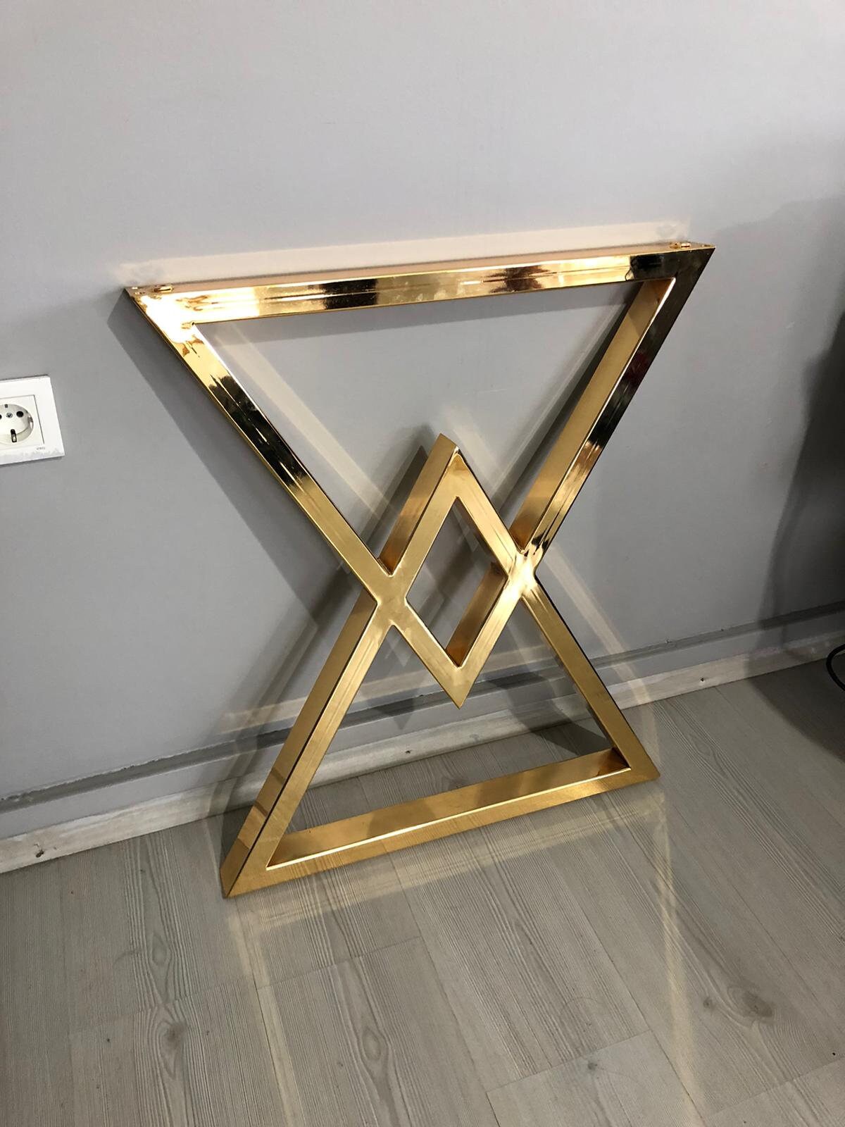 Golden Table Legs set of 2 Steel Table Legs Metal Kitchen Etsy