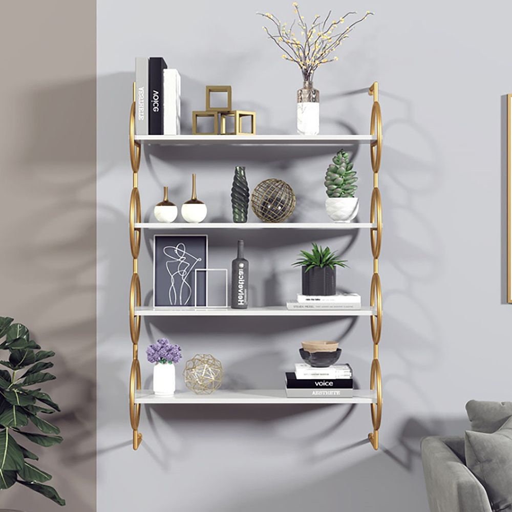 Round Gold 4TieR Shelf Floating Shelves Wall Mounted Etsy