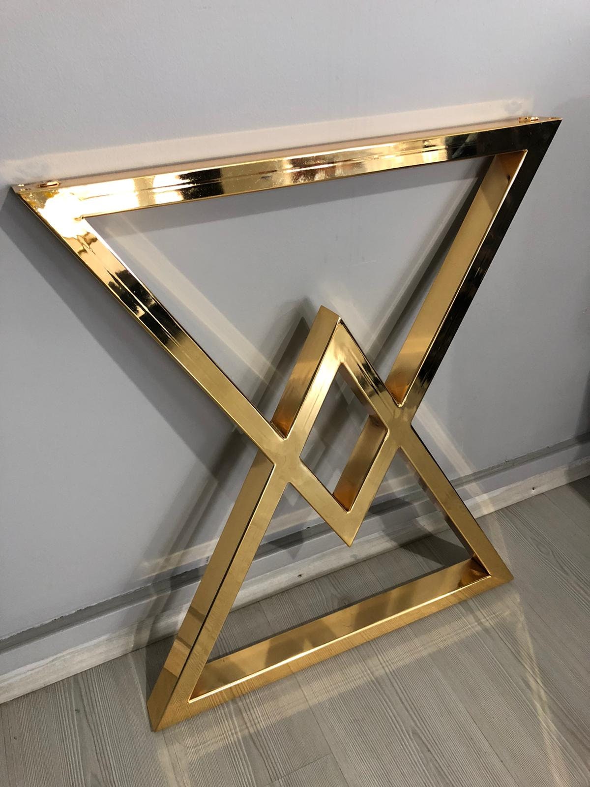 Golden Table Legs set of 2 Steel Table Legs Metal Kitchen Etsy