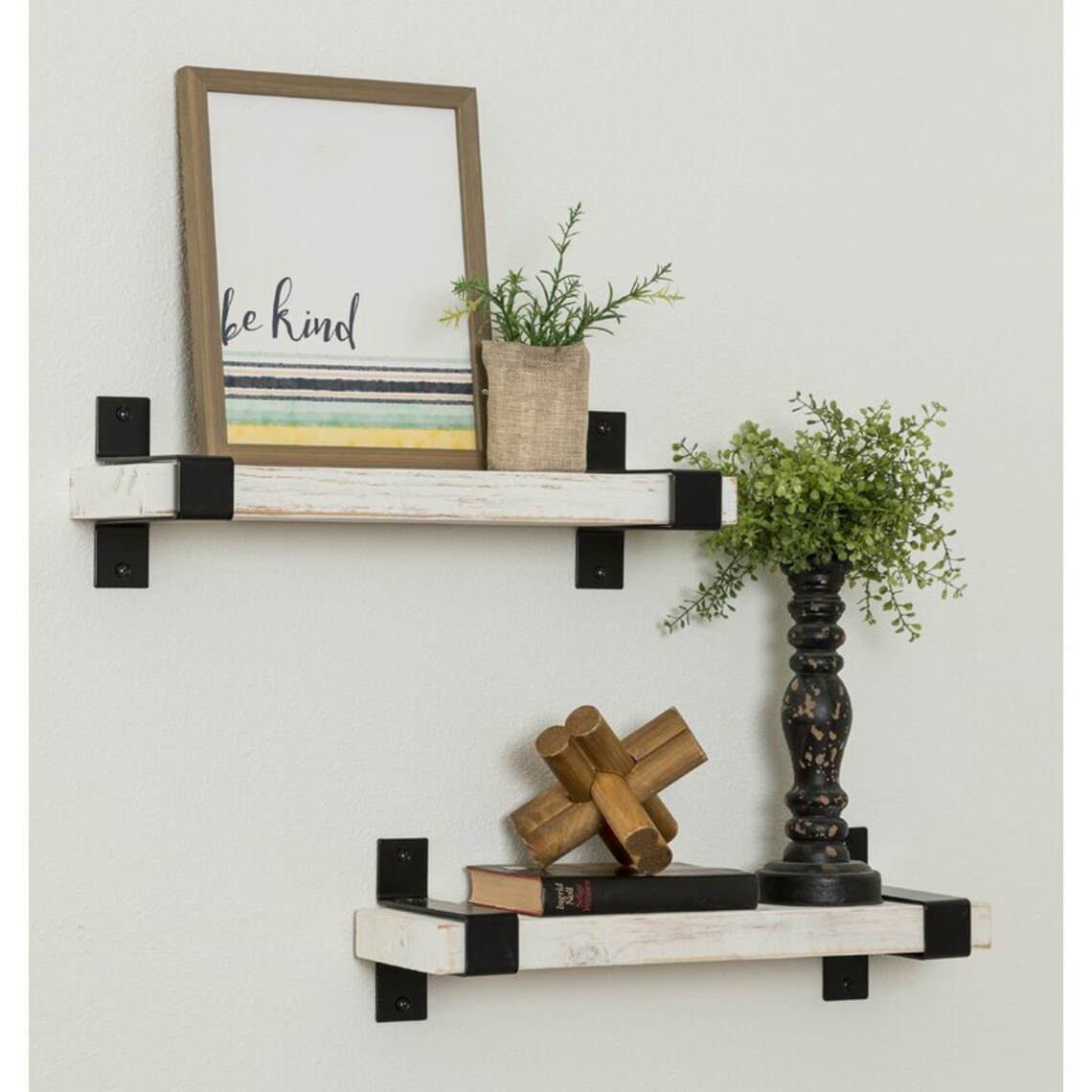 Estante flotante de madera maciza de pino de 2 piezas estante | Etsy