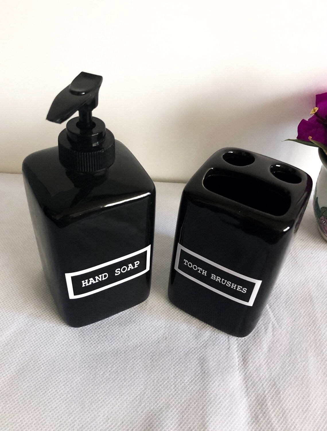 Soap Dispenser and Toothbrush holder Etsy