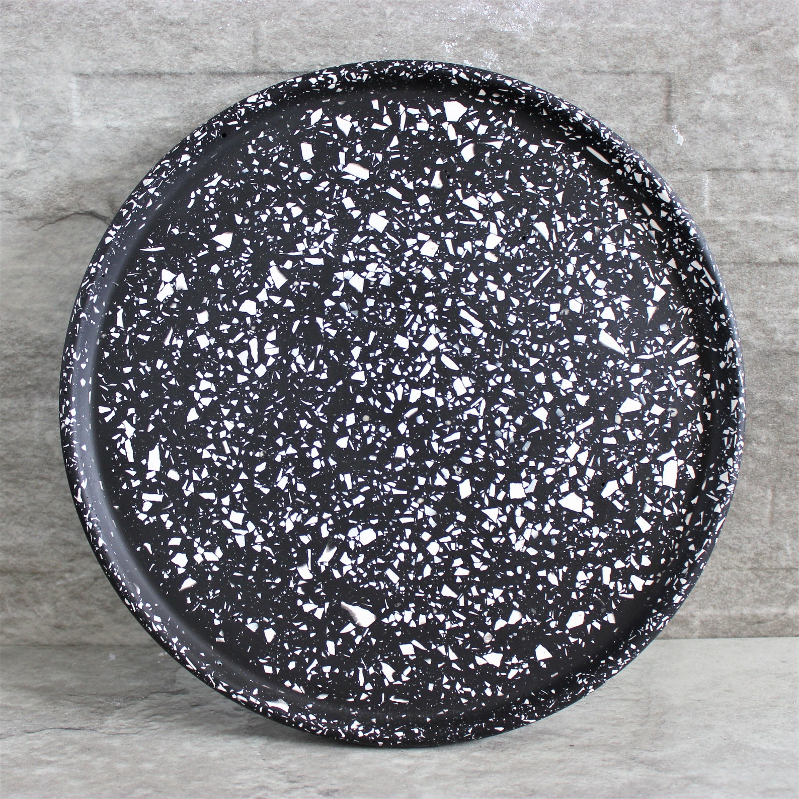 Large Round Decorative Tray Black Coffee Table Decor Home Etsy