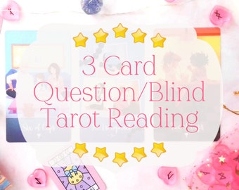 Tarot à 3 cartes, lecture à l'aveugle, une question ou pas de question
