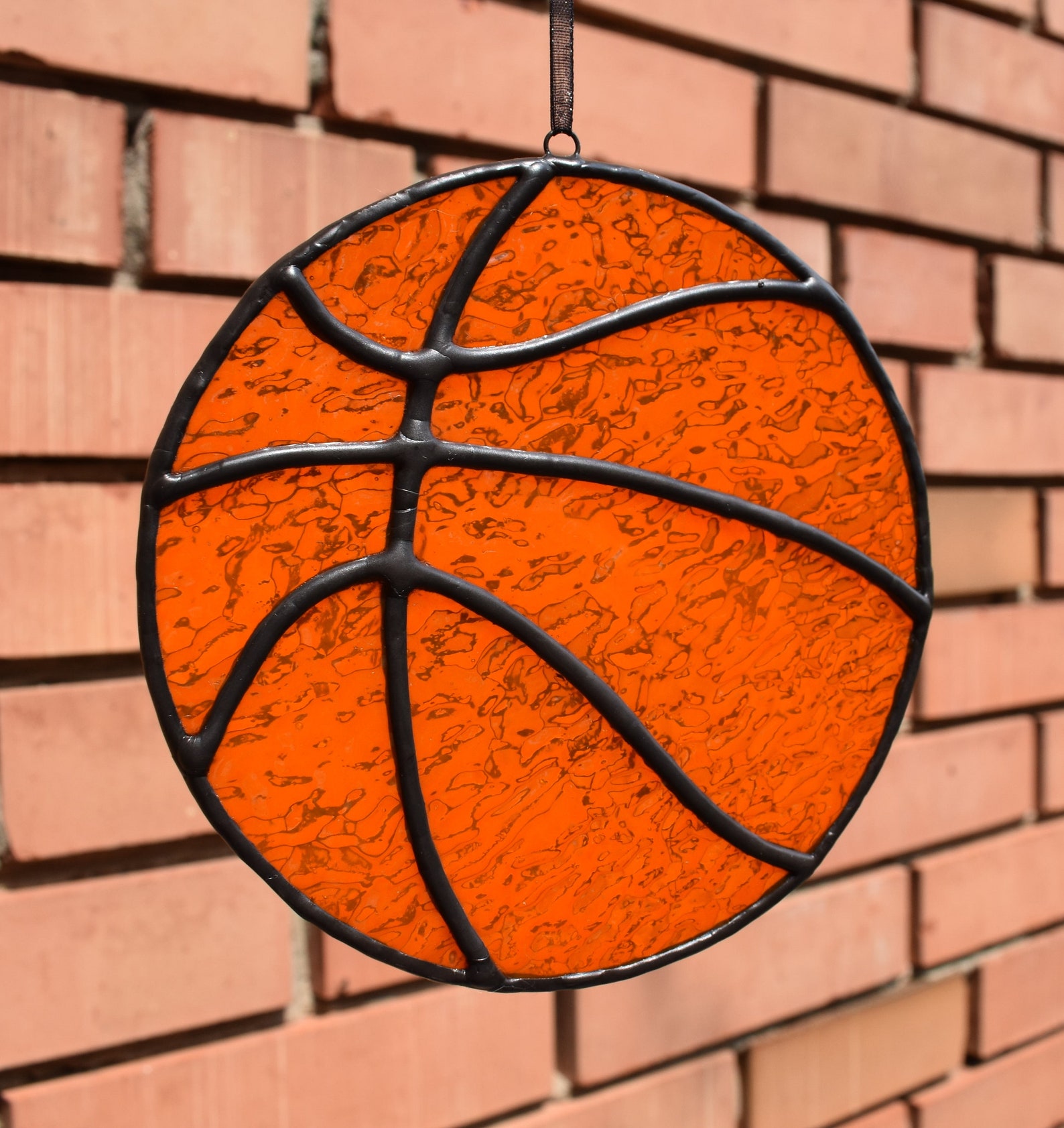 Suncatcher Basketball Stained Glass Ball Sport Etsy