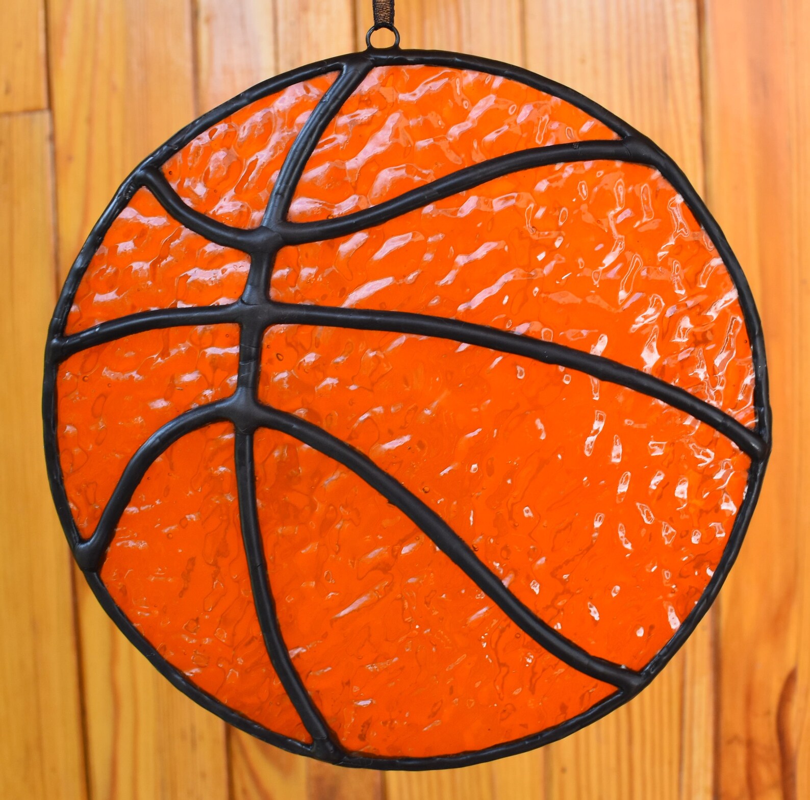 Suncatcher Basketball Stained Glass Ball Sport Etsy