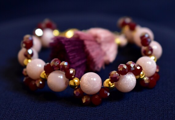 Unique bracelet gift for women lilac purple pearl Armband perlen Perlenarmband