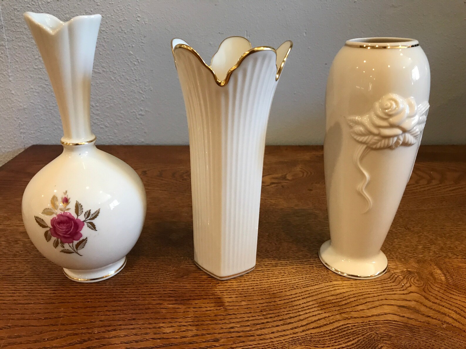Elegant Lennox Bud Vases LOT of 3 Ivory with Gold Trim Etsy