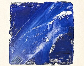 Series 029: Blue Series (2020) - ORIGINAL Miniature Painting  - Acrylic on Paper - Untitled No. 011 • UNFRAMED