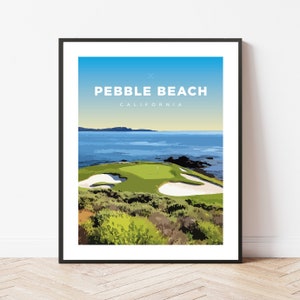 Pebble Beach 7 / California / Golf / Viajes / Impresión / Póster / Regalo / Decoración del hogar