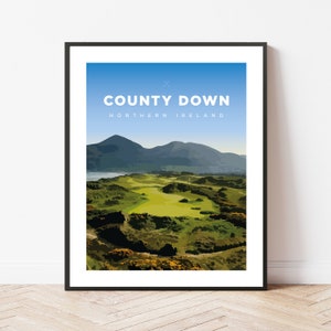 County Down | Northern Ireland | Golf | Travel | Print | Poster | Gift | Home Decor