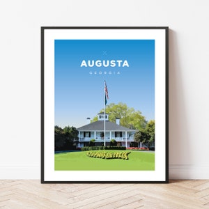 Augusta Clubhouse | Georgia | Golf | Travel | Print | Poster | Gift | Home Decor