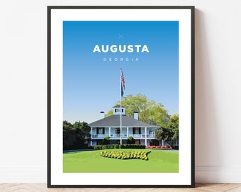 Pavillon Augusta | Géorgie | Golf | Voyage | Imprimer | affiche | Cadeau | Décoration d'intérieur