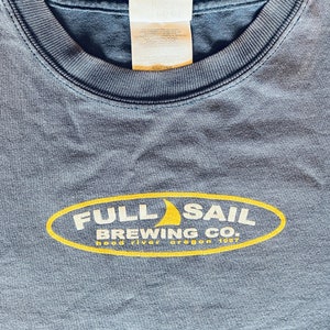 Full Sail T-shirt / Vintage / Hood River / Brewing Co. / 1990&#39;s / Cotton / Blue / Adult Large