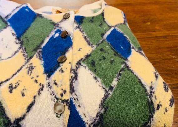 Sweater / Vintage / Wool Cardigan / 1950's / Scree