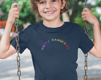 Happy Hanukkah shirt, kids Hanukkah shirt, Jewish gift for children, holiday shirt, Hanukkah outfit, JSH