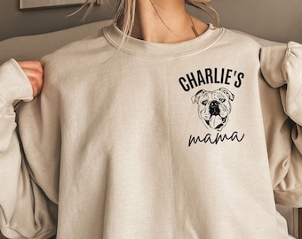 Personalisiertes Englische Bulldogge Sweatshirt Englische Bulldogge Mama Taschenshirt Bulldogge Shirt Hundeliebhaber Shirt Hundemama Geschenk Hundeliebhaber Geschenk