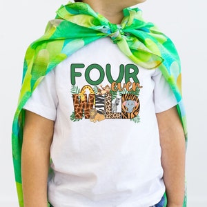 Four ever Wild Shirt, Matching Family 4th birthday shirts, Jungle Birthday t-shirt, Fourth Birthday Party, Safari Birthday, Zoo birthday tee