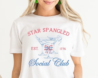 4. Juli Hemden, Fourth of Jul Social Club T-Shirts, 4. Juli Hemd, Unabhängigkeitstag Hemden, Vaterländischer Juli