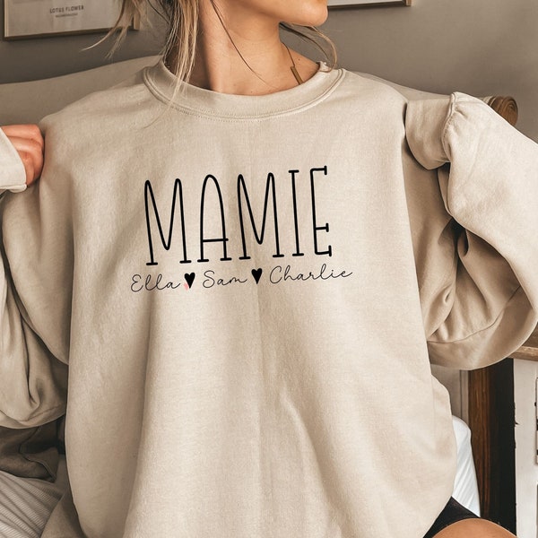 Personalised Mamie Sweatshirt, Custom Mamie Gifts, pregnancy announcement, new Mamie gift, grandma gift, mothers day gift, Mamie Shirt