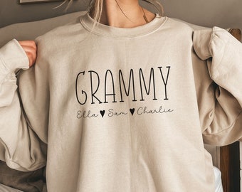 Personalised Grammy Sweatshirt, Custom Grammy Gifts, pregnancy announcement, new Grammy gift, grandma gift, mothers day gift, Grammy Shirt